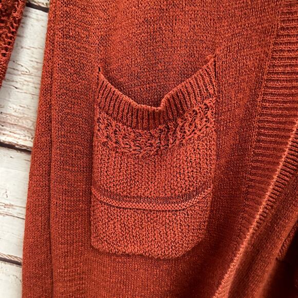 TORRID Rust Orange Open Front Duster Cardigan Sz 00 M L - Picture 5 of 6